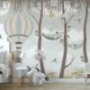 Nursery Wallpaper with Cute Trees and Koalas, Peel & Stick Wallpaper, Durable Wallpaper