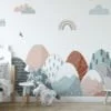 Modern Abstract Mountains Nursery Wallpaper, Peel & Stick Wallpaper, Durable Wallpaper