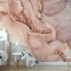 Luxurious Rose Gold Marble Texture Wallpaper for a Glamorous and Refined Home Decor