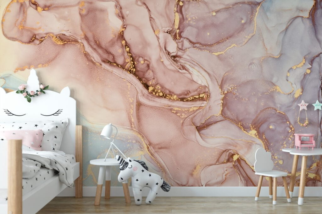 Luxurious Rose Gold Marble Texture Wallpaper for a Glamorous and Refined Home Decor