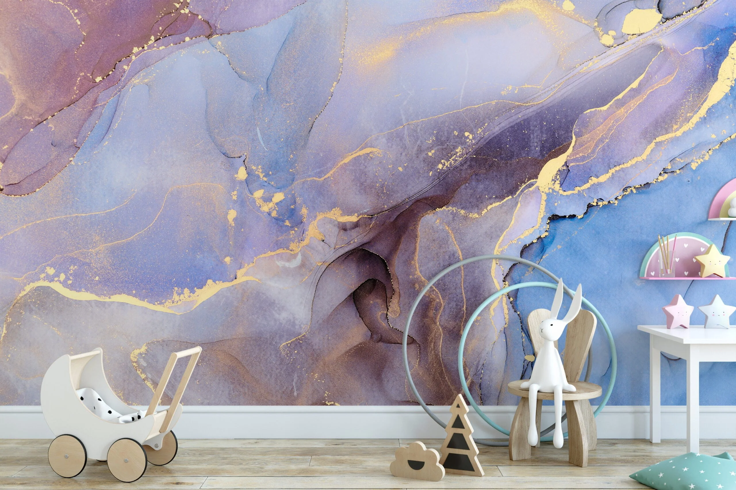 Dreamy and Serene Pastel Colors Alcohol Ink Art Wallpaper for a Calming and Artistic Home Ambiance