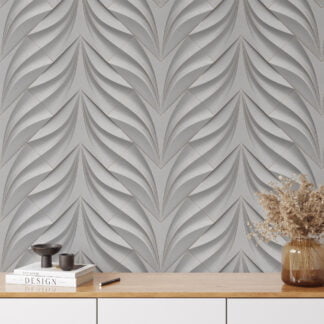 Large Geometric 3D Stone Wall Design Wallpaper, Contemporary and Textured, Removable Wall Mural