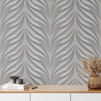 Large Geometric 3D Stone Wall Design Wallpaper, Contemporary and Textured, Removable Wall Mural