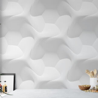 White Geometric 3D Design Wallpaper, Modern Peel & Stick Wallpaper, Removable Wall Mural