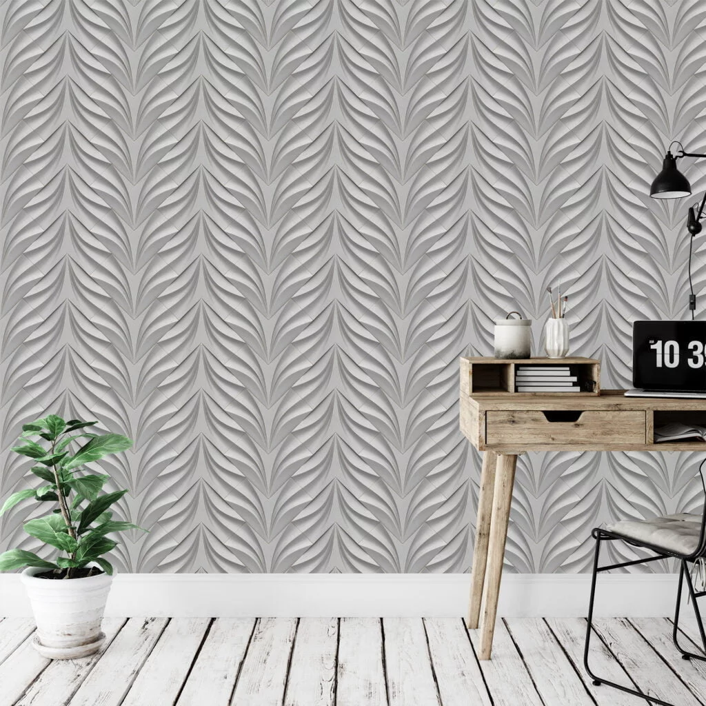 Large Geometric 3D Stone Wall Design Wallpaper, Contemporary and Textured, Removable Wall Mural