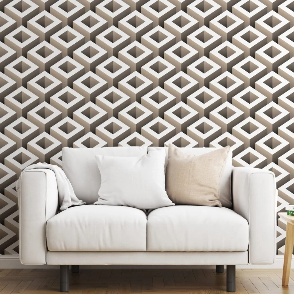 3D Wallpaper, Geometric Wallpaper, Neutral Tones Wallpaper