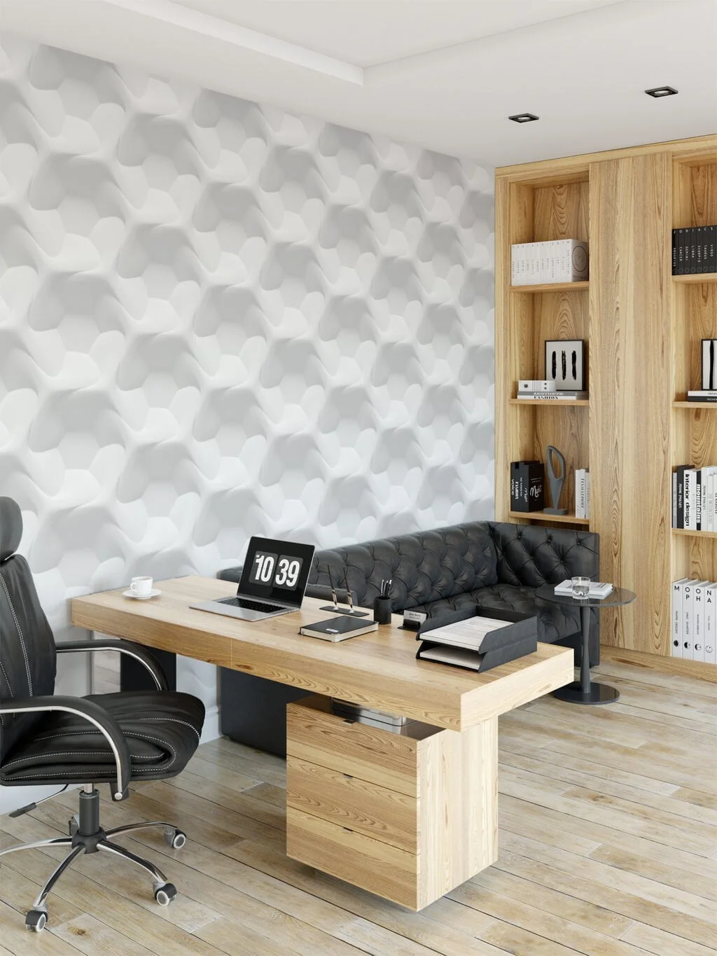 White Geometric 3D Design Wallpaper, Modern Peel & Stick Wallpaper, Removable Wall Mural