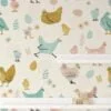 Cute Farm Animal Chickens With Eggs Illustration Wallpaper, Whimsical Nursery Room Peel & Stick Wall Mural