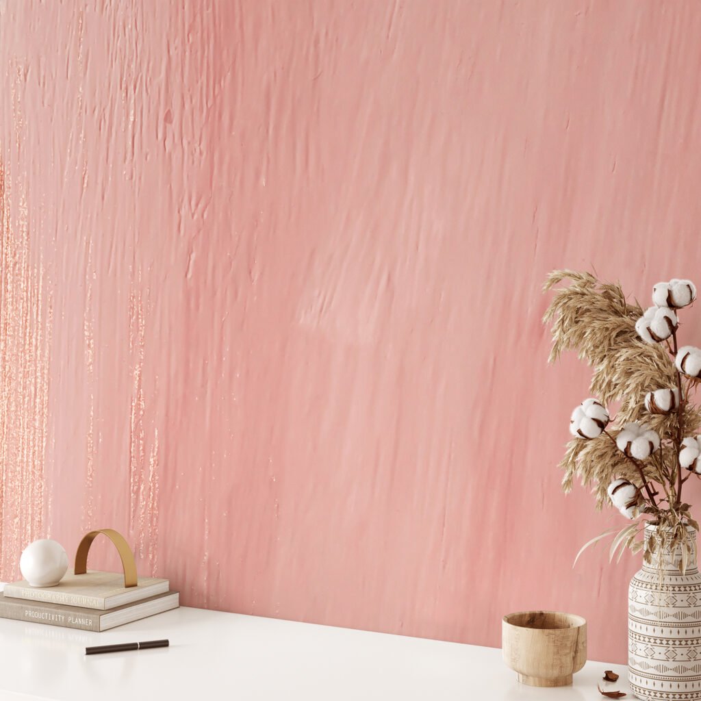 Rose Gold Marble Stroke Wallpaper, Luxe Faux Finish Design Peel & Stick Wall Mural