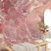 Peach Pink Alcohol Ink Art Marble Wallpaper, Warm Rose Marble Peel & Stick Wall Mural