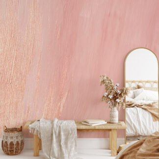 Rose Gold Marble Stroke Wallpaper, Luxe Faux Finish Design Peel & Stick Wall Mural