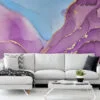 Bright Purple And Blue Alcohol Ink Art Marble Wallpaper, Majestic Purple Marble Peel & Stick Wall Mural