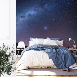 Star Lights In The Sky Wallpaper, Starry Night Sky Over Mountains Peel & Stick Wall Mural