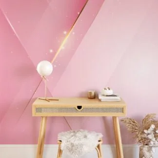 Abstract Modern Pink Shades With A Spark Wallpaper, Geometric Luxury Peel & Stick Wall Mural