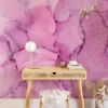 Pink Shades Alcohol Ink Art Marble Wallpaper, Sparkling Pink Marble Peel & Stick Wall Mural