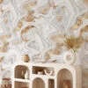 Abstract White And Gold Swirls Wallpaper, Luxe Marble Peel & Stick Wall Mural