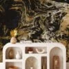 Abstract Gold And Black Marble Illustration Wallpaper, Luxury Peel & Stick Wall Mural