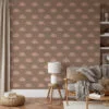 Pastel Colored Boho Illustrations, Geometric Arch Line Art Peel & Stick Wall Mural