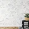 Geometric White And Grey Triangles Wallpaper, 3D Modern Luxe Peel & Stick Wall Mural