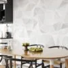 Geometric White And Grey Triangles Wallpaper, 3D Modern Luxe Peel & Stick Wall Mural