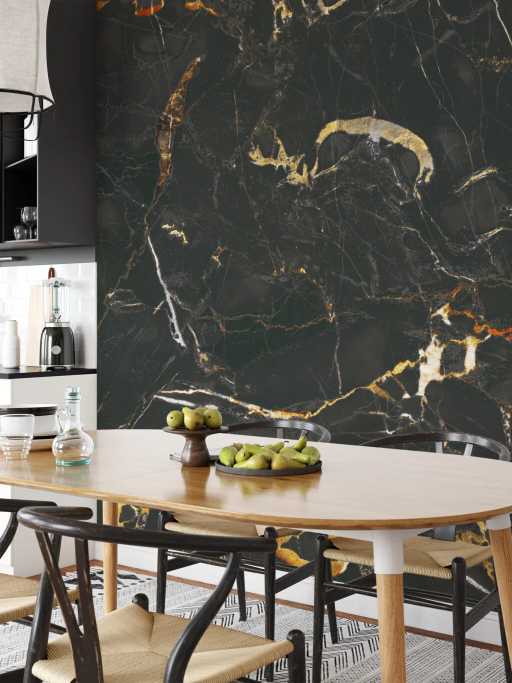 Black And Gold Stone Marble Texture Wallpaper, Premium Elegant Surface Peel & Stick Wall Mural