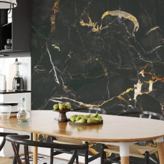 Black And Gold Stone Marble Texture Wallpaper, Premium Elegant Surface Peel & Stick Wall Mural