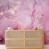 Hot Pink Shades Marble Wallpaper, Dreamy Pink Marble Peel & Stick Wall Mural