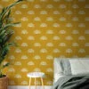 Yellow Boho Pattern Illustration Wallpaper, Chic Sunny Arches Peel & Stick Wall Mural