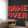 Game Over Video Game Pixel Art Wallpaper, Nostalgic Gamer Wall Decor Peel & Stick Wall Mural