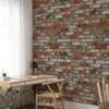 Brick Wall Wallpaper, Vintage Brickwork Faux Effect Peel & Stick Wall Mural