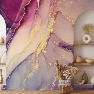 Multi Colored Alcohol Ink Art Marble Wallpaper, Enchanted Colorful Marble Peel & Stick Wall Mural