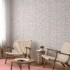 Polka Dots Illustration Wallpaper, Polka Dots & Pink Spheres Peel & Stick Wall Mural