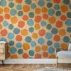 Retro Colored Sea Shells Pattern Wallpaper, Seaside Serenity Peel & Stick Wall Mural