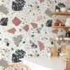 Large Neutral Colors Terrazzo Pattern Wallpaper, Abstract Speckled Design Peel & Stick Wall Mural