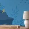 Cartoon Style Blue Underwater Ocean Illustration Wallpaper, Oceanic Nursery Art Peel & Stick Wall Mural