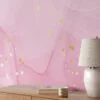 Pink Marble Illustration Wallpaper, Elegant Pink And Gold Specks Peel & Stick Wall Mural