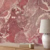 Peach Pink Alcohol Ink Art Marble Wallpaper, Warm Rose Marble Peel & Stick Wall Mural