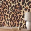 Leopard Skin Print Pattern Illustration Wallpaper, Chic Animal Print Peel & Stick Wall Mural