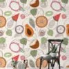 Vegetables And Fruits Illustration Pattern Wallpaper, Whimsical Tropical Fruit Peel & Stick Wall Mural