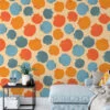 Retro Colored Sea Shells Pattern Wallpaper, Seaside Serenity Peel & Stick Wall Mural
