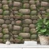 Cartoon Style Rocks And Moss Wallpaper, Natural Faux Texture Peel & Stick Wall Mural