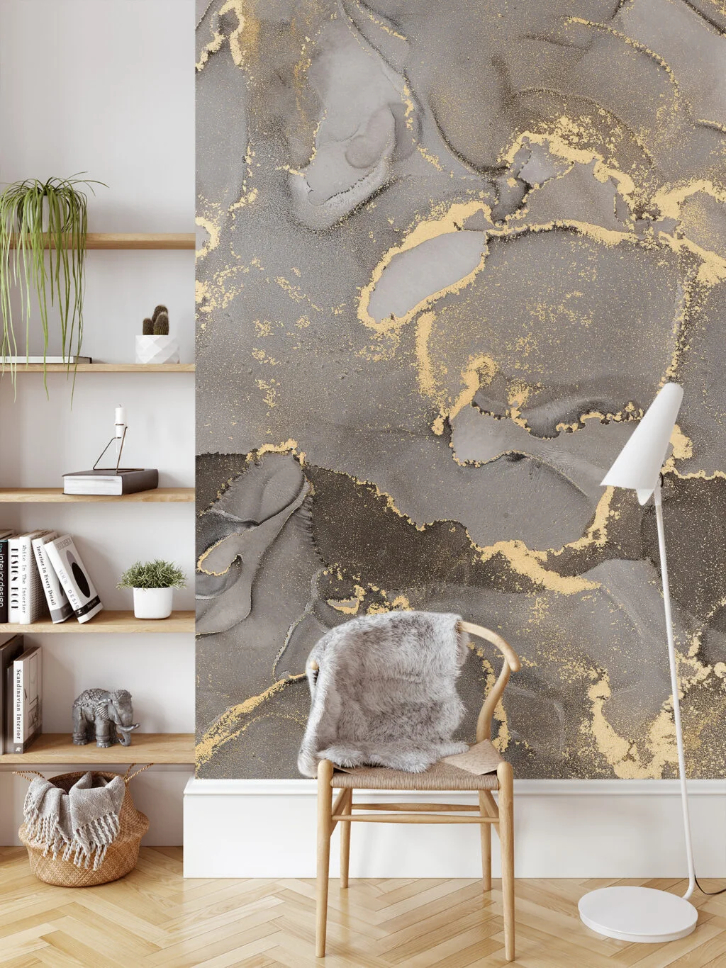 Sand Beige And Yellow Alcohol Ink Art Marble Wallpaper, Sophisticated Dark Beige Peel & Stick Wall Mural