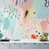Abstract Brush Srokes and Shapes With Pastel Colors Wallpaper, Pastel Geometric Shapes and Textures Peel & Stick Wall Mural