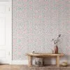 Polka Dots Illustration Wallpaper, Polka Dots & Pink Spheres Peel & Stick Wall Mural