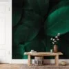 Dark Green Cannifolium Plant Wallpaper, Moody Botanical Peel & Stick Wall Mural