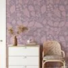 Flat Art Fall Leaves Illustration Wallpaper, Pastel Botanical Elegant Peel & Stick Wall Mural