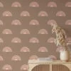 Pastel Colored Boho Illustrations, Geometric Arch Line Art Peel & Stick Wall Mural