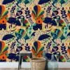 Colorful Folk Art Illustration With Toucans Kangaroos And Koalas Wallpaper, Abstract Jungle Animals Peel & Stick Wall Mural