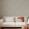 Desert Cracked Stones Pattern Wallpaper, Neutral Toned Faux Surface Design Peel & Stick Wall Mural