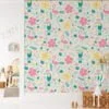 Happy Floral Flat Illustration With Toucans And Flamingos Wallpaper, Cheerful Nursery Deco Peel & Stick Wall Mural